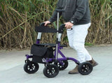 Folding Rollator Walker with Seat, Backrest, Lightweight Walking Frame with Storage Bag, Dual T3398P344798