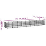 Outdoor Dog Kennel Steel 16.89 m 3124605