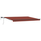 Retractable Awning Manual Orange and brown 400 x 350 cm Fabric 3330740