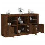 Sideboard with LED Lights Brown Oak 123x37x67 cm 3209064