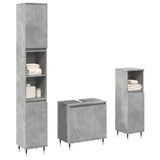 3 Piece Bathroom Furniture Set Concrete Grey Engineered Wood 3324952