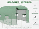 Walk-In Garden Polytunnel Greenhouse with Steel Frame, PE Cover, Roll-Up Door and 4 Windows, 2.5 x T3398P325093