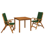 3-Piece Garden Dining Set Natural Solid Acacia Wood 3434595