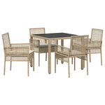 Garden Dining Set 5 pcs Beige Poly rattan 3334888