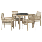 Garden Dining Set 5 pcs Beige Poly rattan 3334888