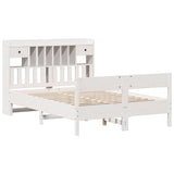 Bookcase Bed without Mattress White 160x200cm Solid Wood Pine 3323021
