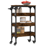 Kitchen Trolley Smoked Oak 53x20x76 cm Engineered Wood 842353