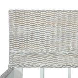 ZNTS Bed Frame without Mattress Grey Natural Rattan 140x200 cm 283091