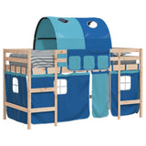 Kids' Loft Bed with Tunnel without Mattress Blue 90x190cm 3207001