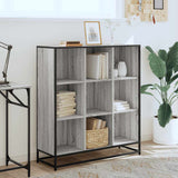 Bookcase Grey Sonoma 97.5x33x107.5 cm Engineered Wood and Metal 3300863