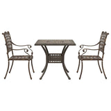 Garden Table Set 3 pcs Bronze Cast Aluminium 3334732