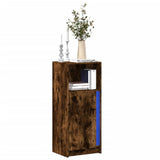 Sideboard with LED Smoked Oak 42.5x34x100 cm Engineered Wood 852156