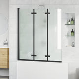 Shower Enclosure Black 130 x 138 cm ESG Glass and Aluminium 42018548