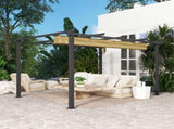 3 x 4m Aluminium Pergola, with Retractable Roof - Khaki T3398P314740
