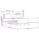 Bed Frame without Mattress Brown Oak 137x190 cm Engineered Wood 4107033