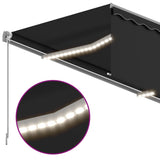 3069424 Manual Retractable Awning with Blind&LED 4x3m Anthracite