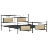 Bed Frame without Mattress Sonoma Oak 140x200 cm Engineered Wood 4106793