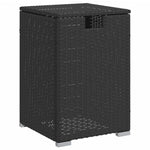 ZNTS Propane Tank Cover Table Black 40x40x60 cm Poly Rattan 366294