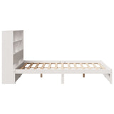 Bookcase Bed without Mattress White 140x190cm Solid Wood Pine 3322386