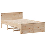 ZNTS Bookcase Bed without Mattress 120x190 cm Small Double Solid Wood Pine 3308939