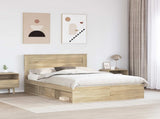 Bed Frame with Headboard Sonoma 160 x 200 cm Solid Pine Wood 3409737