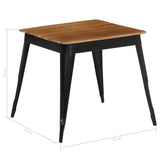 Dining Table Solid Acacia Wood and Steel 75x75x76 cm 246296