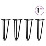 Hairpin Legs for Coffee Table 4 pcs Black 30 cm Solid Steel 4012436