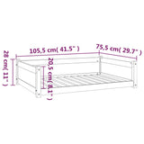 Dog Bed White 105.5x75.5x28 cm Solid Pine Wood 821463