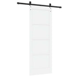 Sliding Door 78 x 202 cm Engineered Wood White and Black 3449959