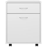 Rolling Cabinet White 45x38x54 cm Engineered Wood 808440
