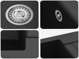 Kitchen Sink Single Basin Granite 78 x 50 x 20 cm Graphite 42053757