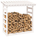 Firewood Rack White 108x64.5x110 cm Solid Wood Pine 822438