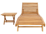 Sun Lounger 2 pcs Brown Solid Teak Wood 42032682