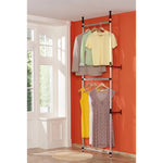 ZNTS Telescopic Wardrobe System with Rods Aluminium 321105