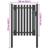 Garden Fence Gate Steel 100x125 cm Anthracite 146329