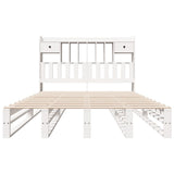 Bookcase Bed without Mattress White 160x200 cm Solid Wood Pine 3323966