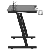 Gaming Desk LED with Z Shape Black 110x60x75 cm 325420