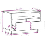 TV Cabinet White 60x35x37 cm Solid Wood Pine 813426