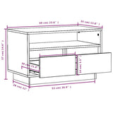 TV Cabinet White 60x35x37 cm Solid Wood Pine 813426