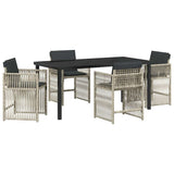 Garden Dining Set 5 pcs Light Grey Powder-Coated Steel 3380667