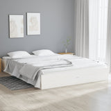 Bed Frame without Mattress White Solid Wood 140x190 cm 820083
