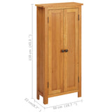 Storage Cabinet Light Oak Solid Oak Wood, MDF Veneer Medium 329926