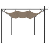 Pergola with Retractable Roof Taupe 395x292x230 cm 360118