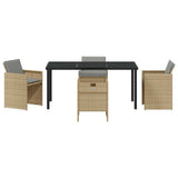 Garden Dining Set 5 pcs Beige Poly Rattan 3380615