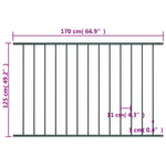 ZNTS Fence Panel Powder-coated Steel 1.7x1.25 m Anthracite 145223