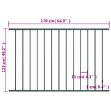 ZNTS Fence Panel Powder-coated Steel 1.7x1.25 m Anthracite 145223