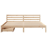 ZNTS Bed Frame without Mattress 180x200 cm Super King Solid Wood Pine 3301546