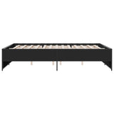Bed Frame Black Engineered Wood Double Sturdy Bed Frame 3279887