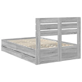 Bed Frame with Drawer Grey Sonoma 120 x 200 cm Engineer Wood 3411518