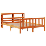 Bed Frame with Headboard without Mattress Wax Brown 135x190 cm Double 3305774